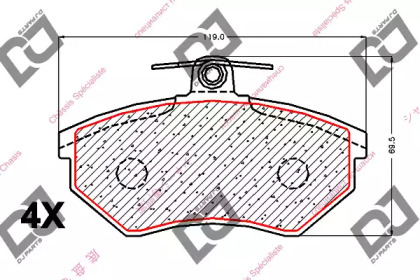 Комплект тормозных колодок DJ PARTS BP1944